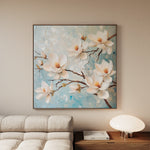 Floral 1367 Canvas Art 16" x 16" / 40 x 40 cm / Black