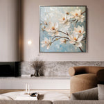 Floral 1367 Canvas Art 16" x 16" / 40 x 40 cm / Black