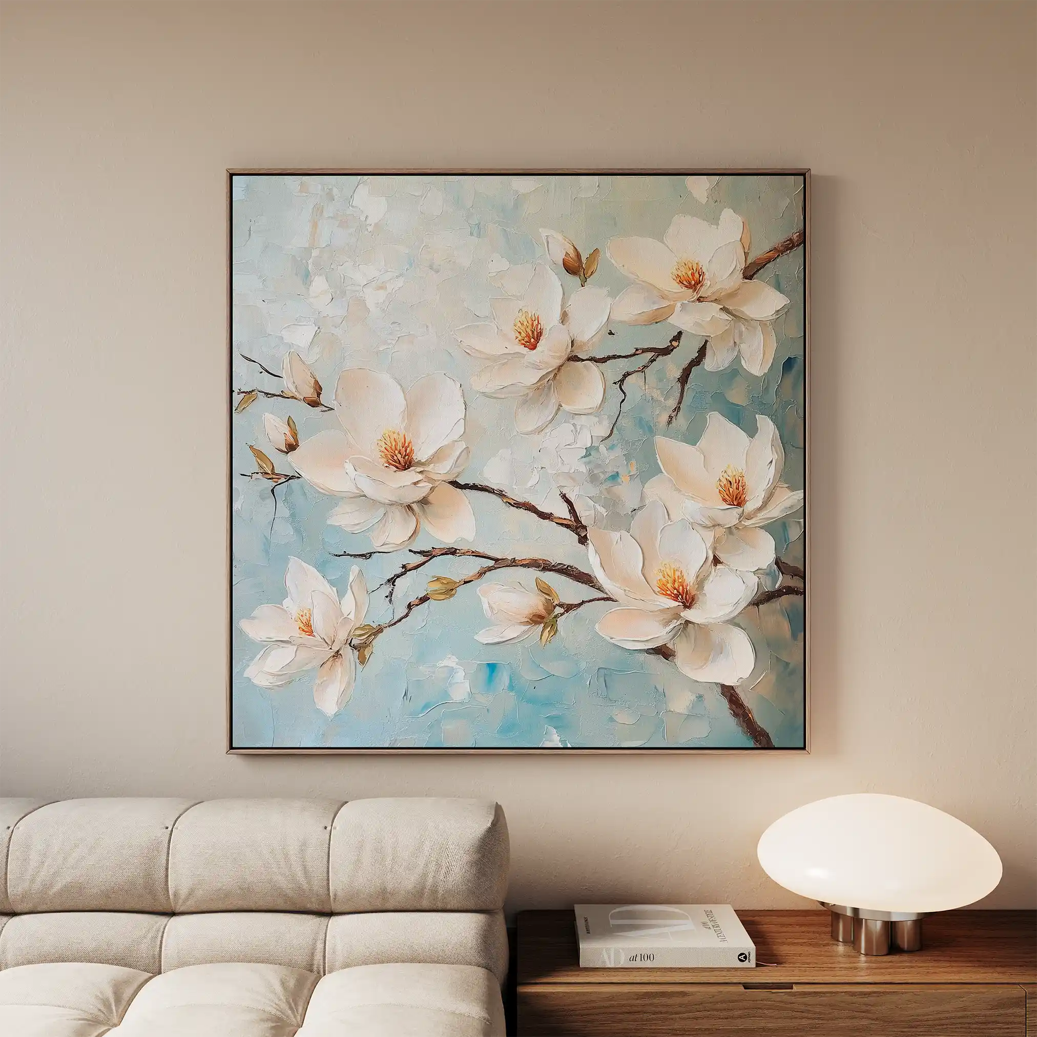 Floral 1367 Canvas Art 60 x 60 cm / Black