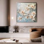 Floral 1367 Canvas Art 60 x 60 cm / Black