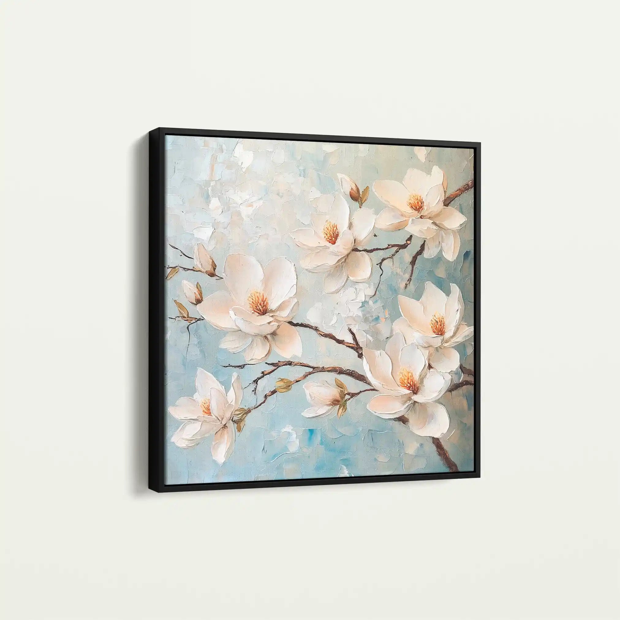 Floral 1367 Canvas Art 60 x 60 cm / Black