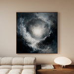Abstract 1368 Canvas Art 16" x 16" / 40 x 40 cm / Black
