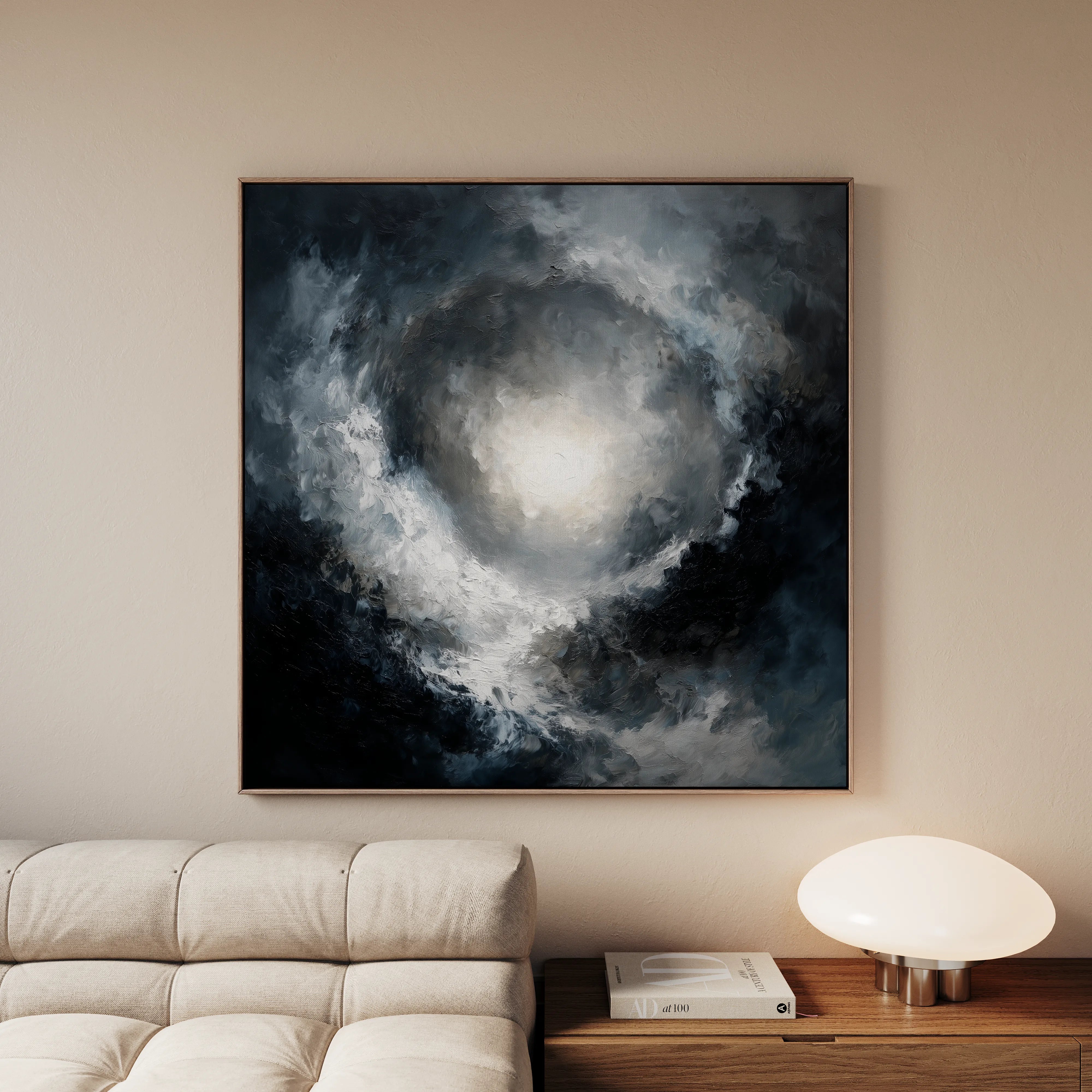 Abstract 1368 Canvas Art 16" x 16" / 40 x 40 cm / Black