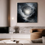 Abstract 1368 Canvas Art 16" x 16" / 40 x 40 cm / Black