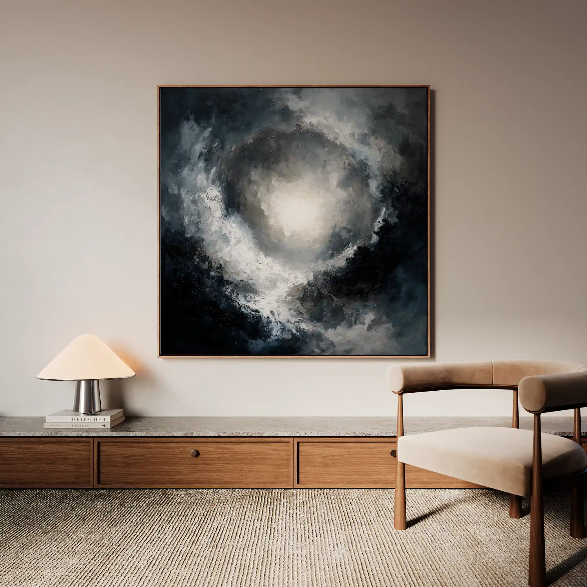 Abstract 1368 Canvas Art 60 x 60 cm / Black