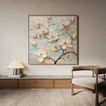 Floral 1368 Canvas Art 16" x 16" / 40 x 40 cm / Black