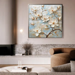 Floral 1368 Canvas Art 16" x 16" / 40 x 40 cm / Black