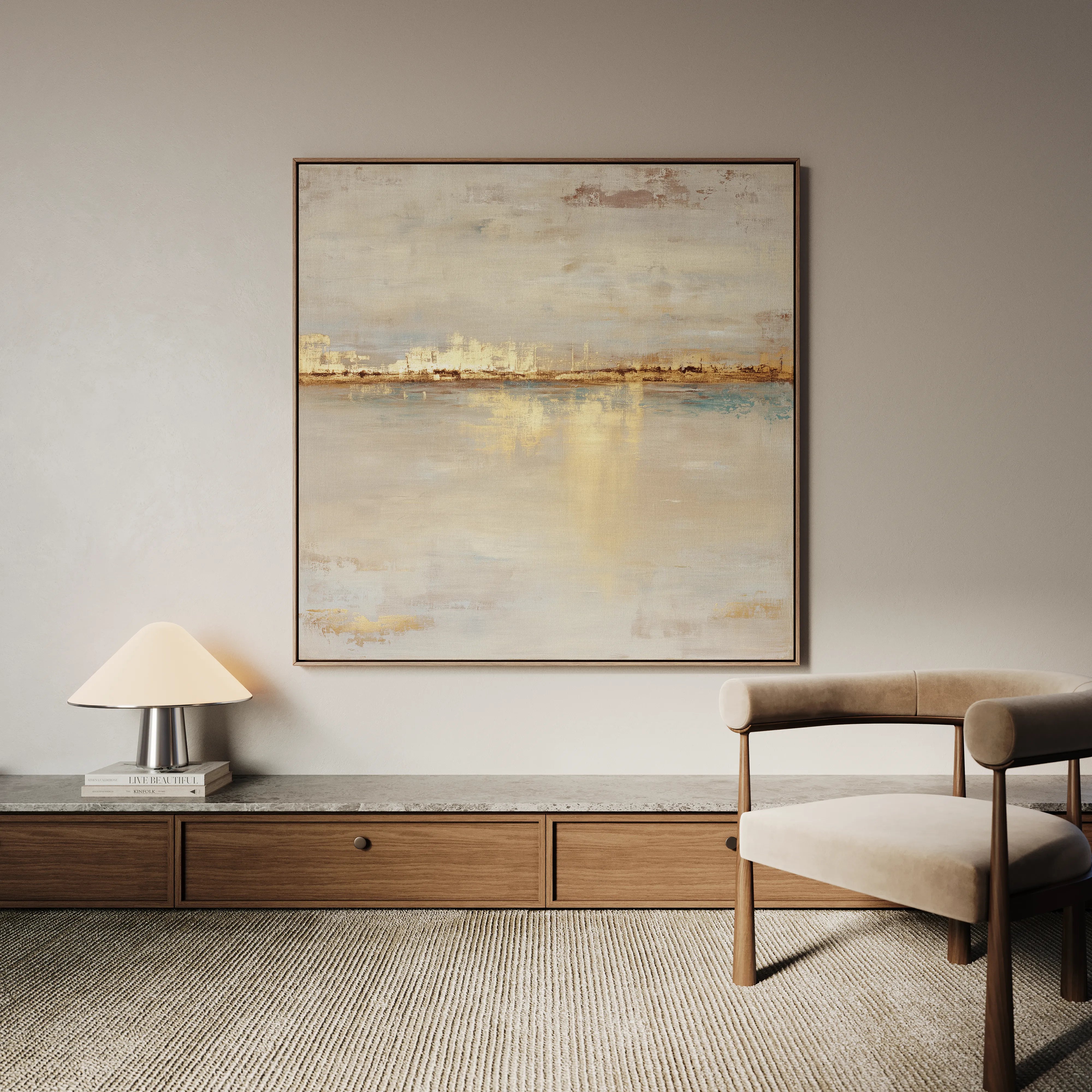 Abstract 1369 Canvas Art 16" x 16" / 40 x 40 cm / Black