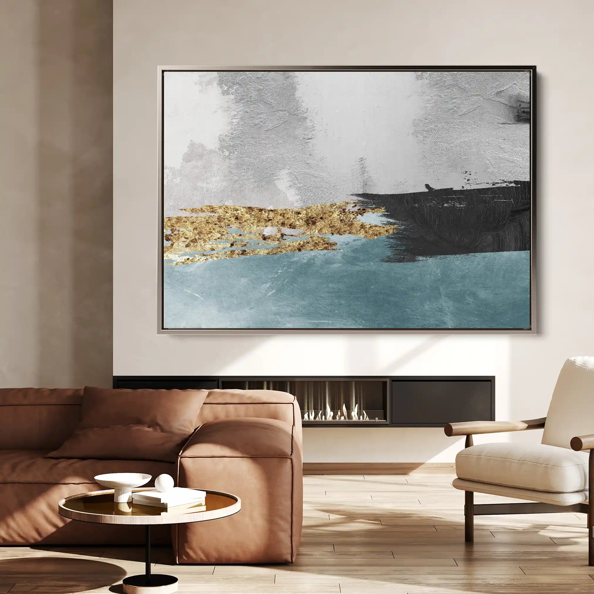 Abstract 137 Canvas Art 60 x 40 cm / Black