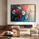 Floral 137 Canvas Art 18" x 24" / 45 x 60 cm / Black