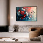 Floral 137 Canvas Art 18" x 24" / 45 x 60 cm / Black