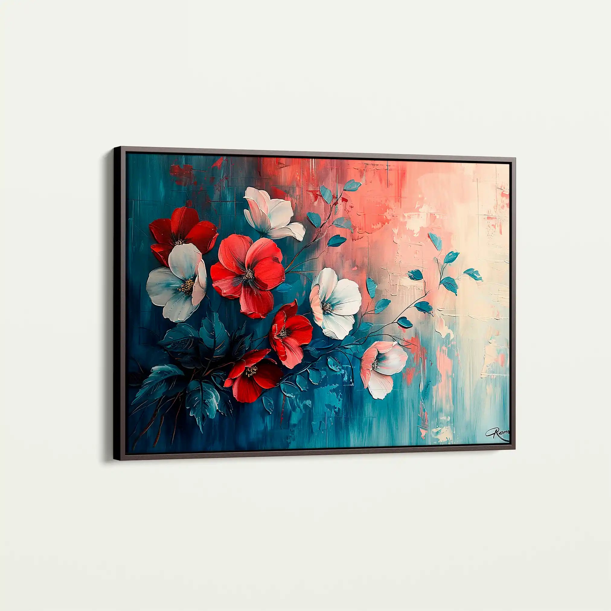 Floral 137 Canvas Art 60 x 40 cm / Black