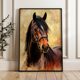 Horses 137 Canvas Art 18" x 24" / 45 x 60 cm / Black