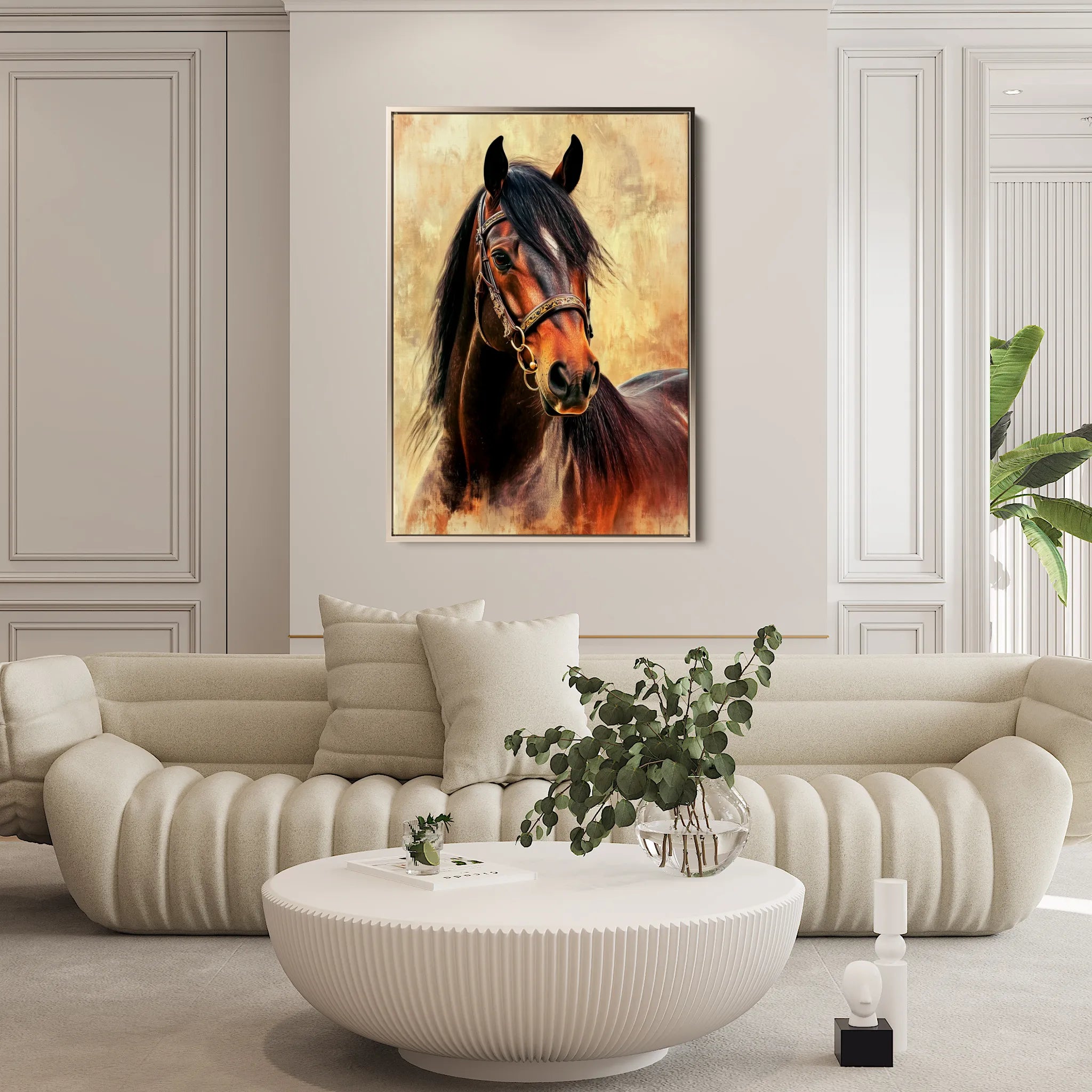 Horses 137 Canvas Art 18" x 24" / 45 x 60 cm / Black