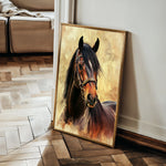 Horses 137 Canvas Art 18" x 24" / 45 x 60 cm / Black