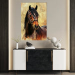 Horses 137 Canvas Art 18" x 24" / 45 x 60 cm / Black