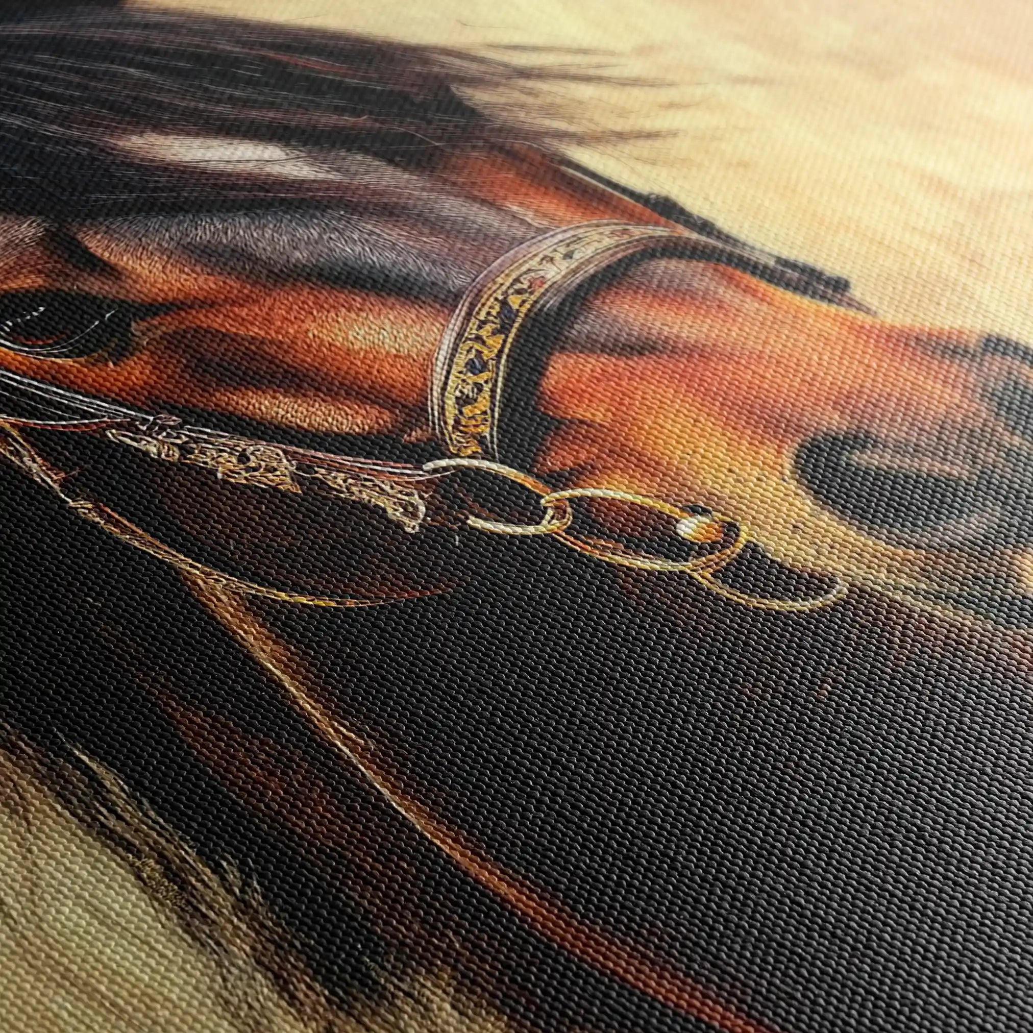 Horses 137 Canvas Art 60 x 40 cm / Black