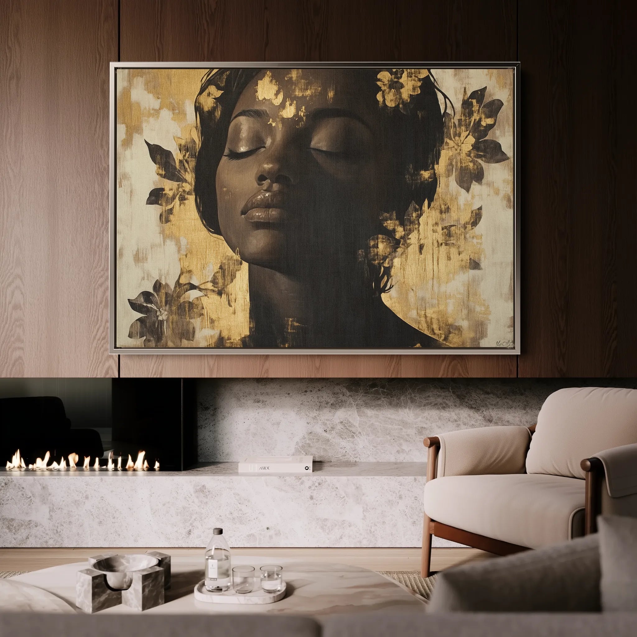 Portrait 137 Canvas Art 18" x 24" / 45 x 60 cm / Black