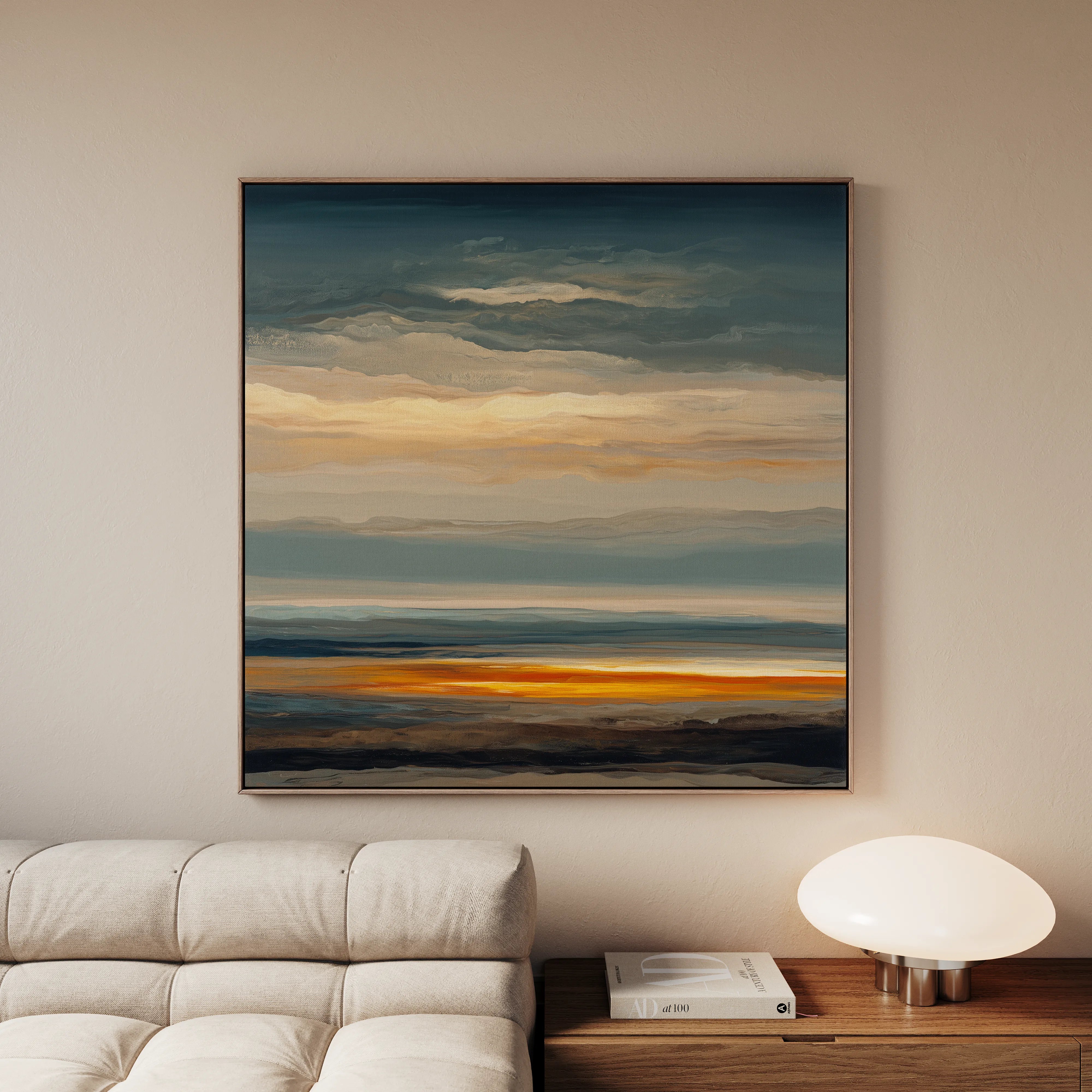 Abstract 1370 Canvas Art 16" x 16" / 40 x 40 cm / Black