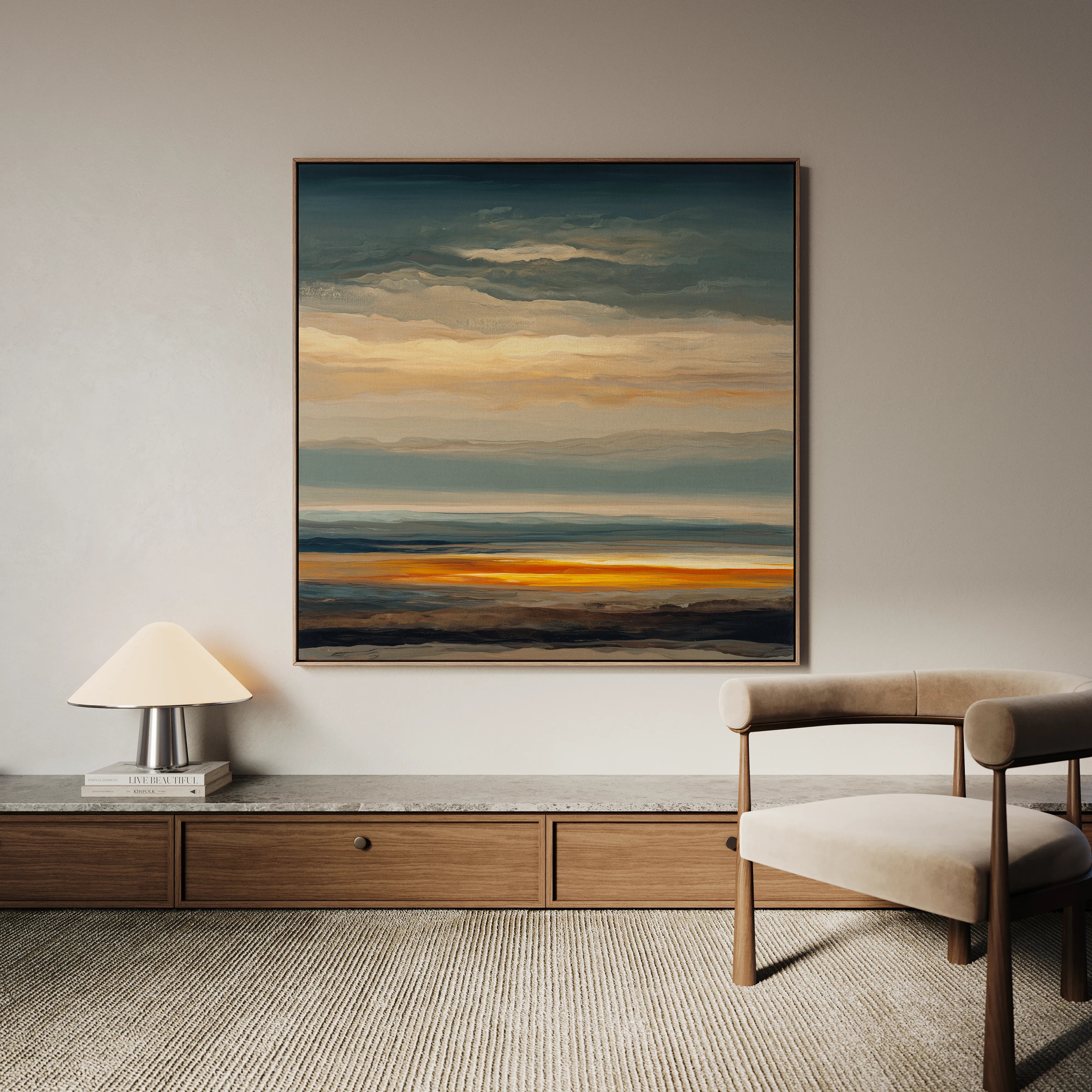 Abstract 1370 Canvas Art 16" x 16" / 40 x 40 cm / Black