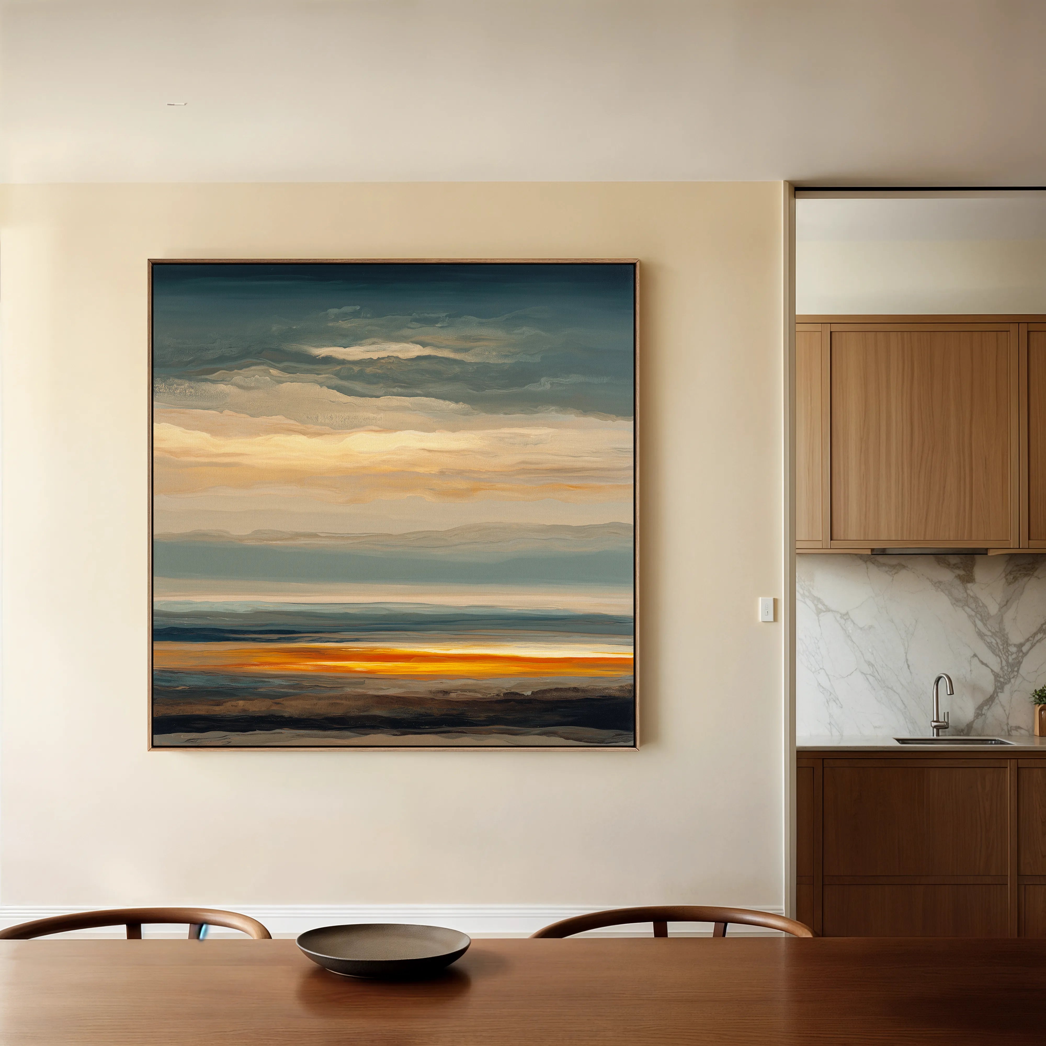 Abstract 1370 Canvas Art 16" x 16" / 40 x 40 cm / Black