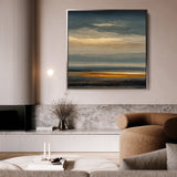 Abstract 1370 Canvas Art 16" x 16" / 40 x 40 cm / Black