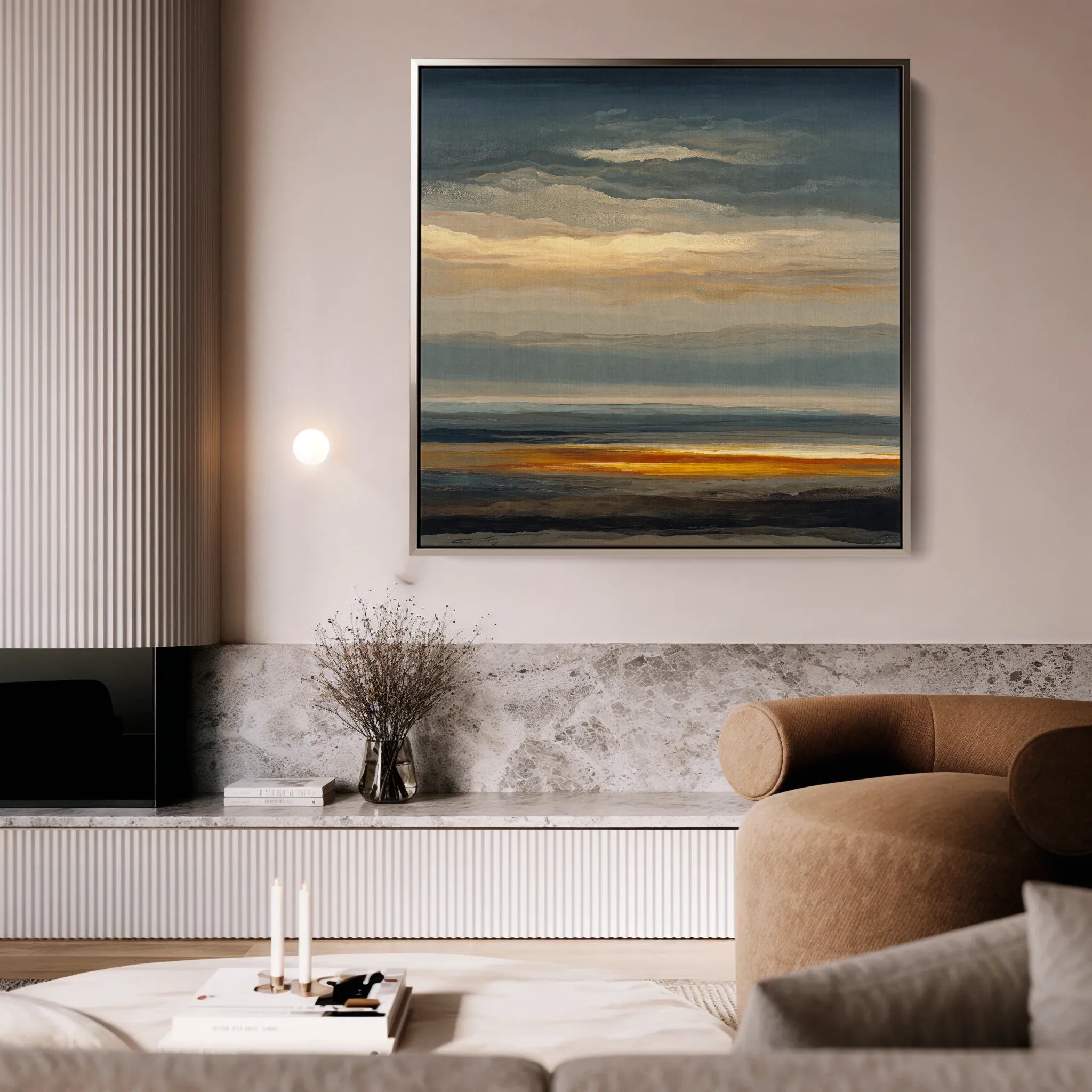 Abstract 1370 Canvas Art 16" x 16" / 40 x 40 cm / Black