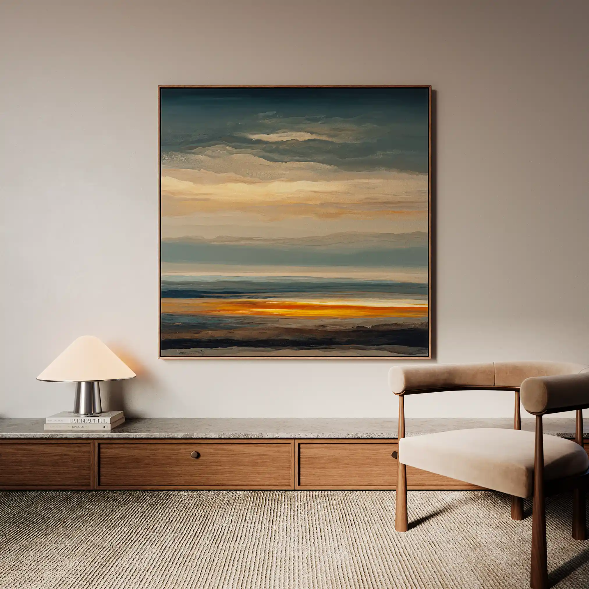 Abstract 1370 Canvas Art 60 x 60 cm / Black