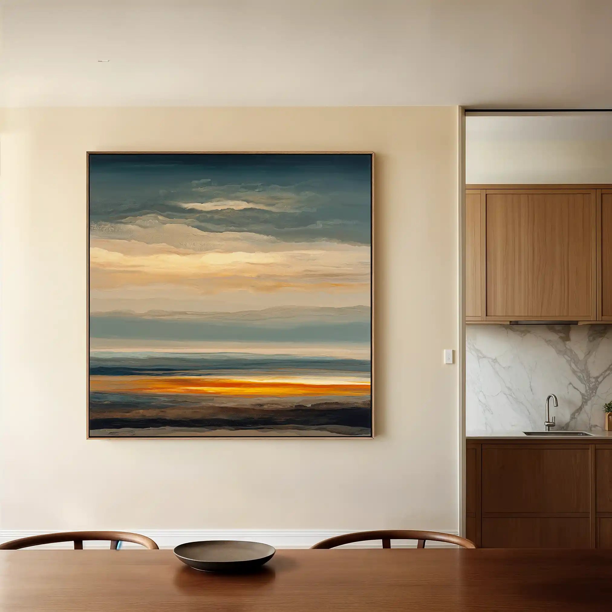 Abstract 1370 Canvas Art 60 x 60 cm / Black