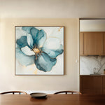 Floral 1370 Canvas Art 16" x 16" / 40 x 40 cm / Black