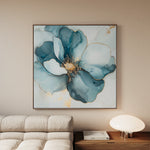 Floral 1370 Canvas Art 16" x 16" / 40 x 40 cm / Black