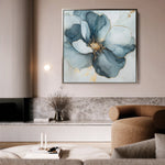 Floral 1370 Canvas Art 16" x 16" / 40 x 40 cm / Black