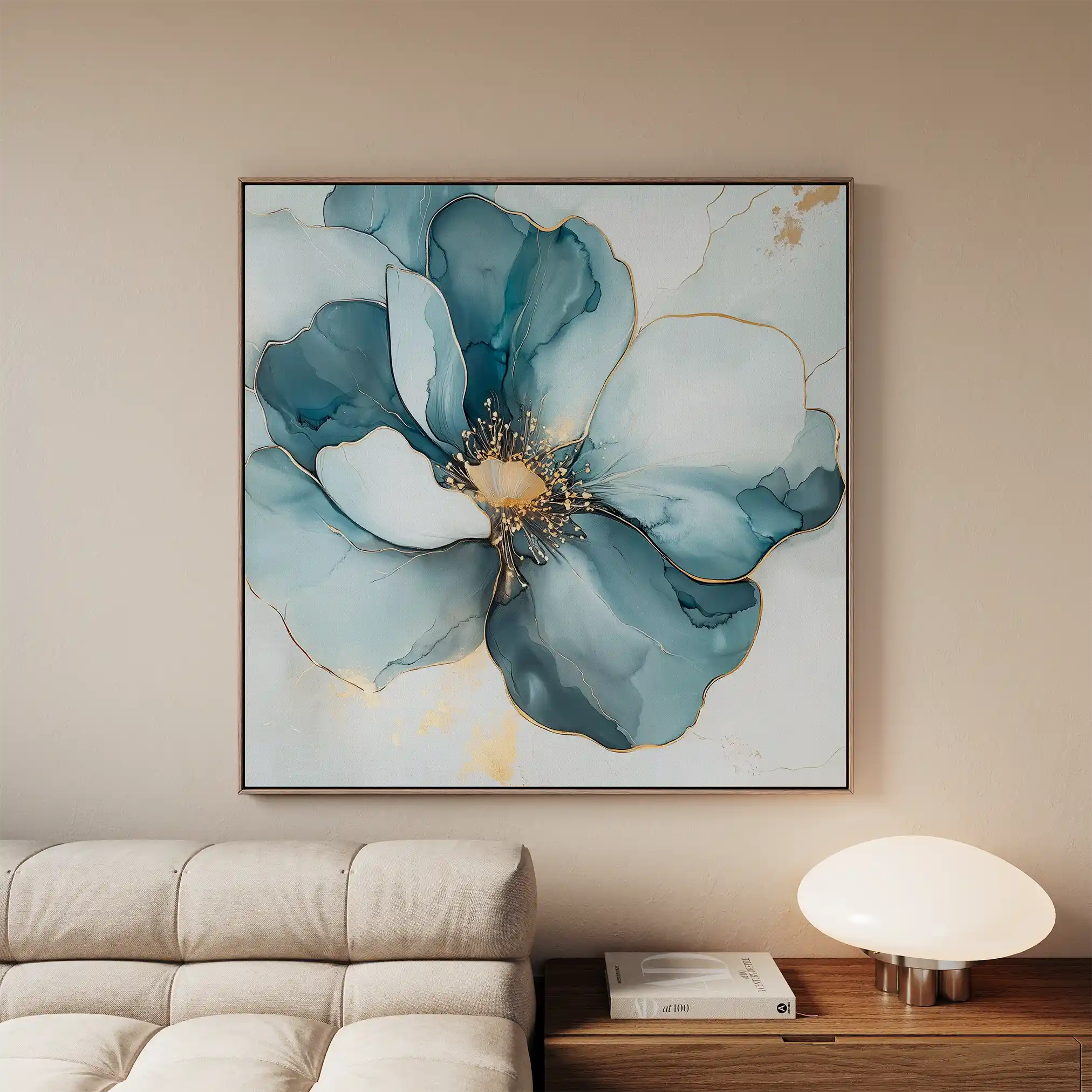 Floral 1370 Canvas Art 60 x 60 cm / Black