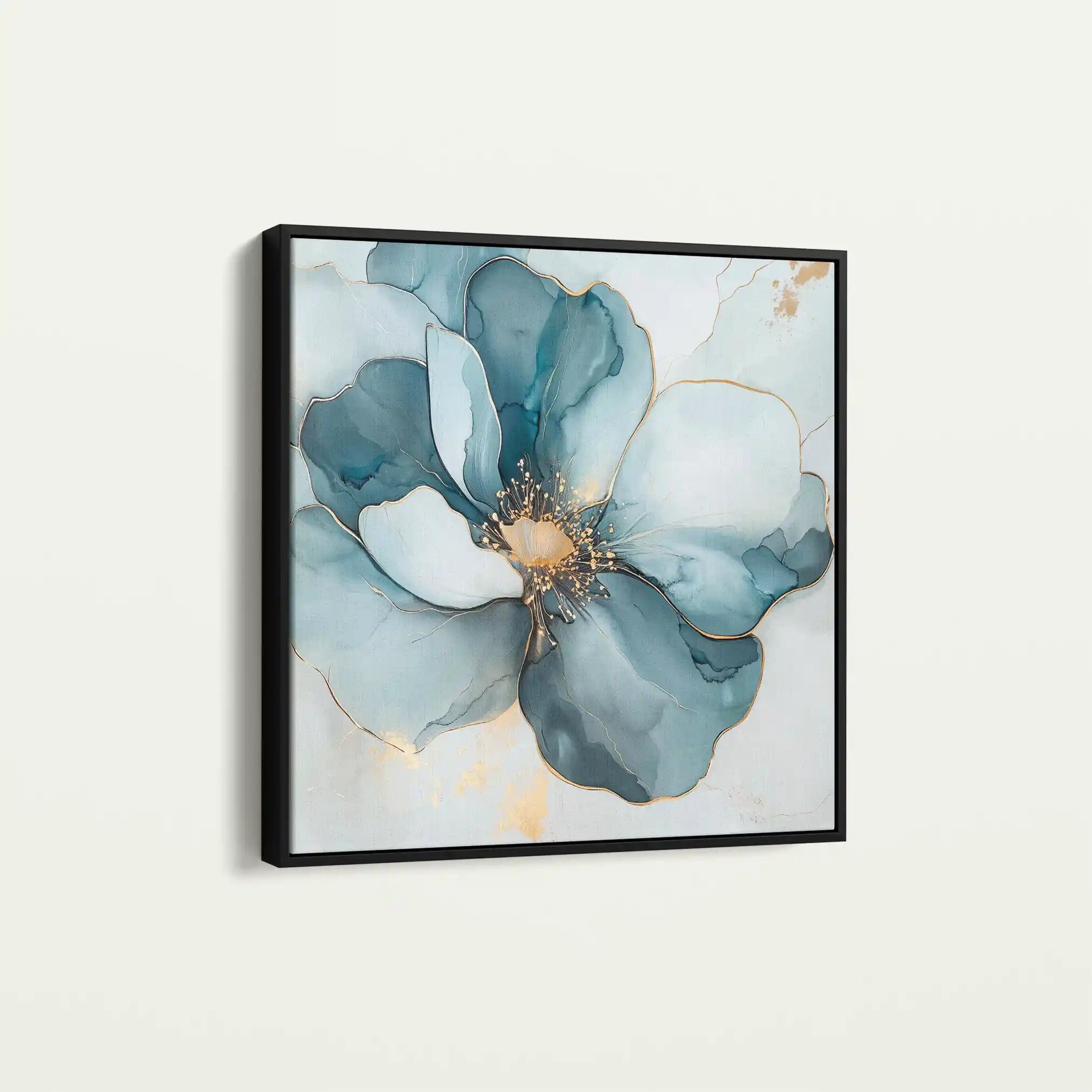 Floral 1370 Canvas Art 60 x 60 cm / Black