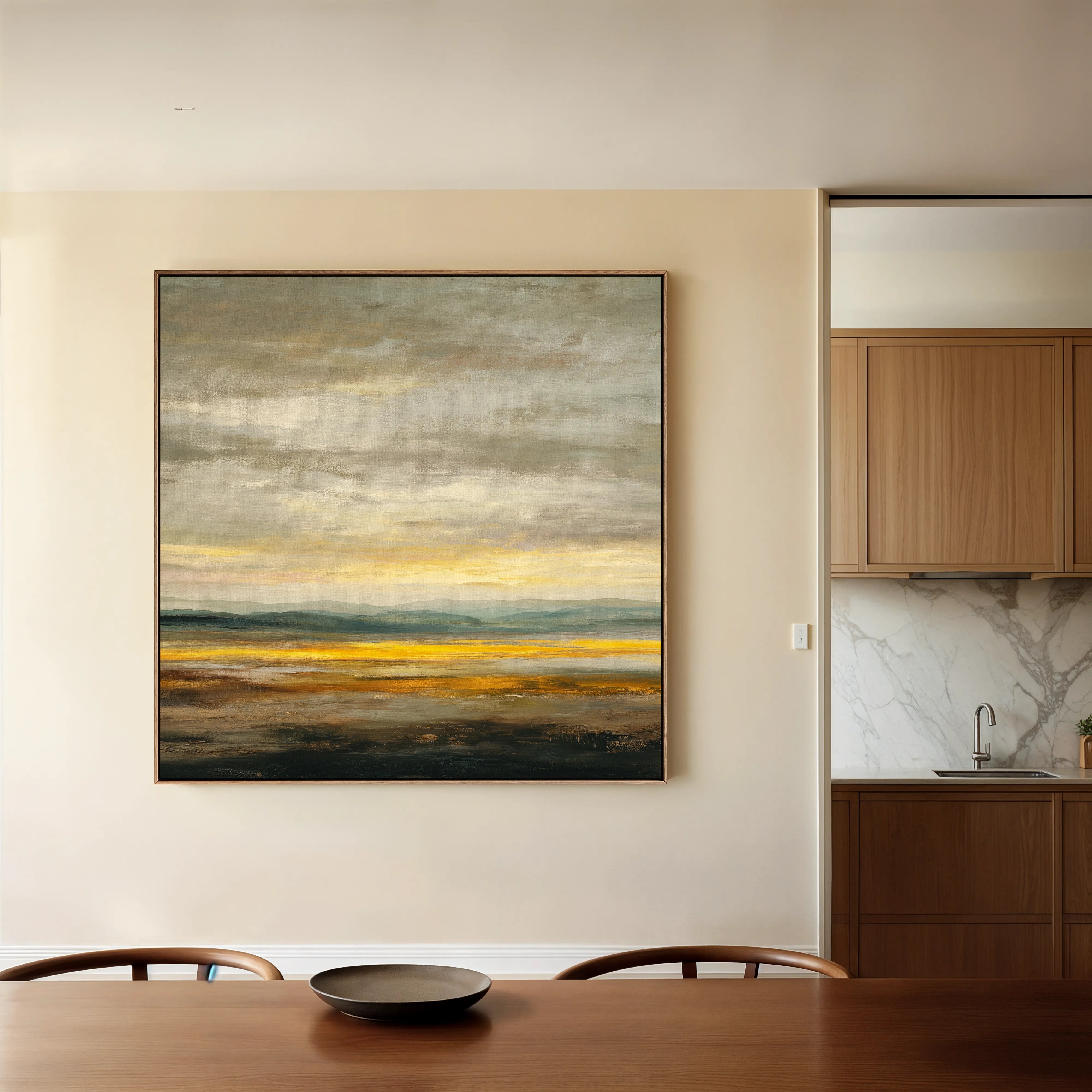 Abstract 1371 Canvas Art 16" x 16" / 40 x 40 cm / Black