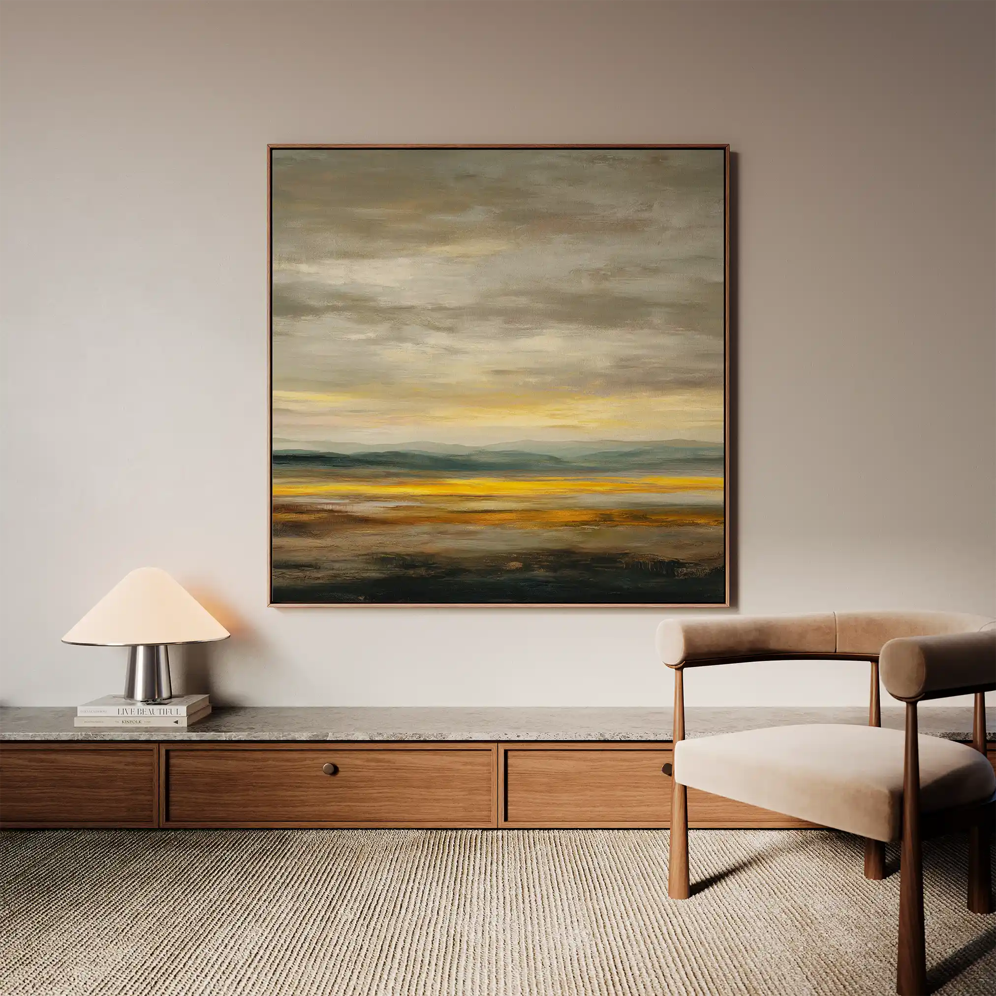 Abstract 1371 Canvas Art 60 x 60 cm / Black