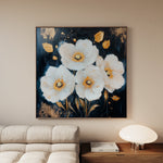 Floral 1371 Canvas Art 16" x 16" / 40 x 40 cm / Black