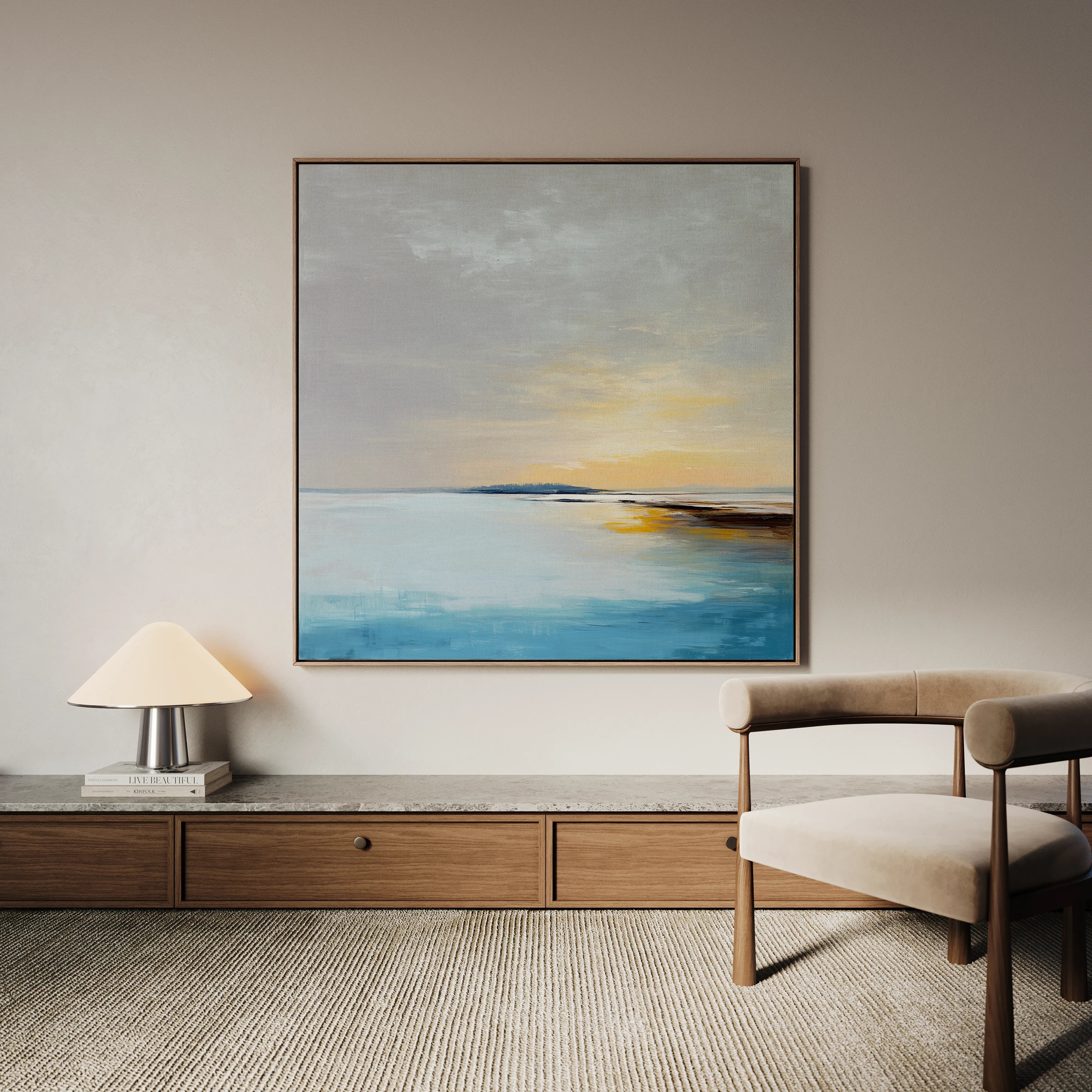 Abstract 1372 Canvas Art 16" x 16" / 40 x 40 cm / Black