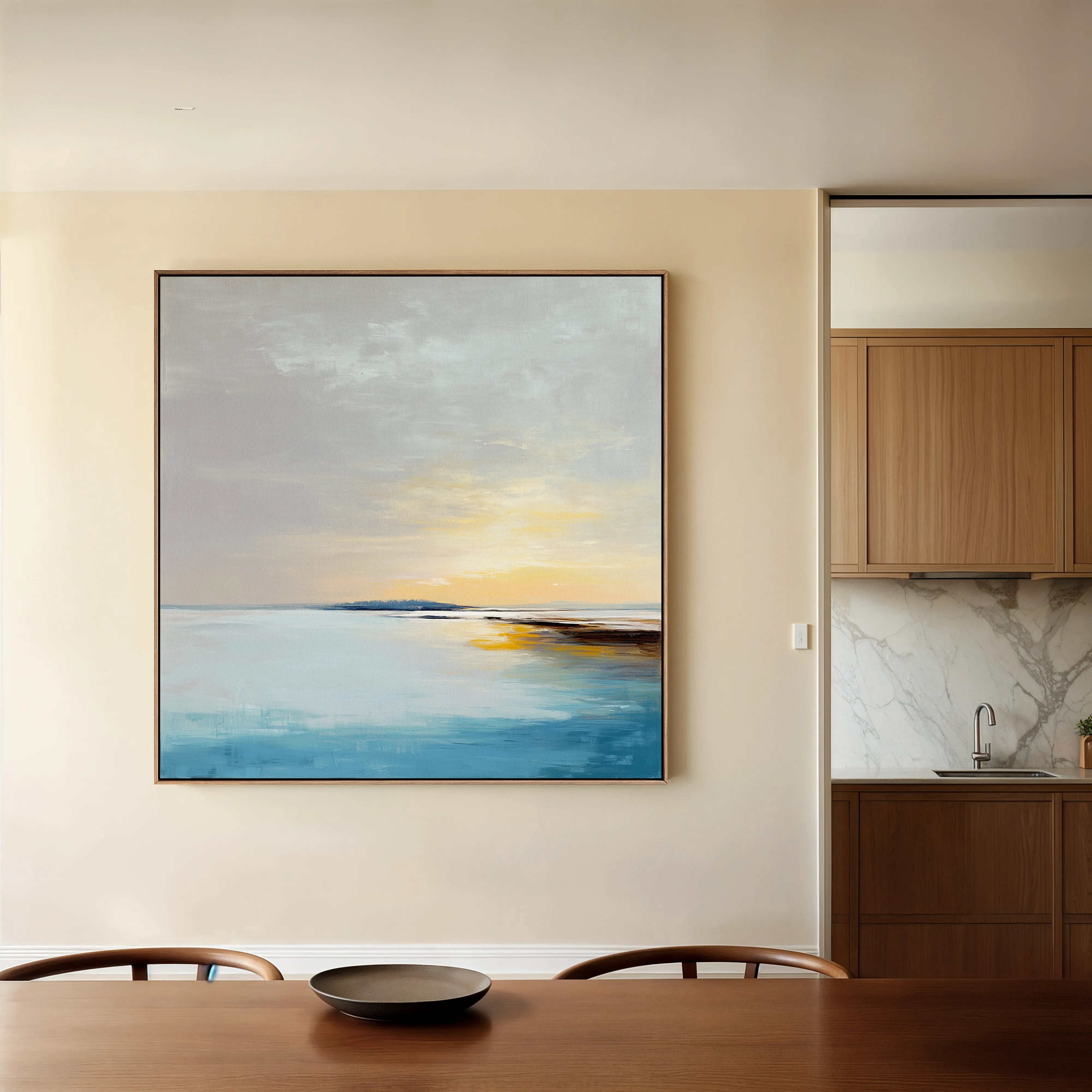 Abstract 1372 Canvas Art 16" x 16" / 40 x 40 cm / Black