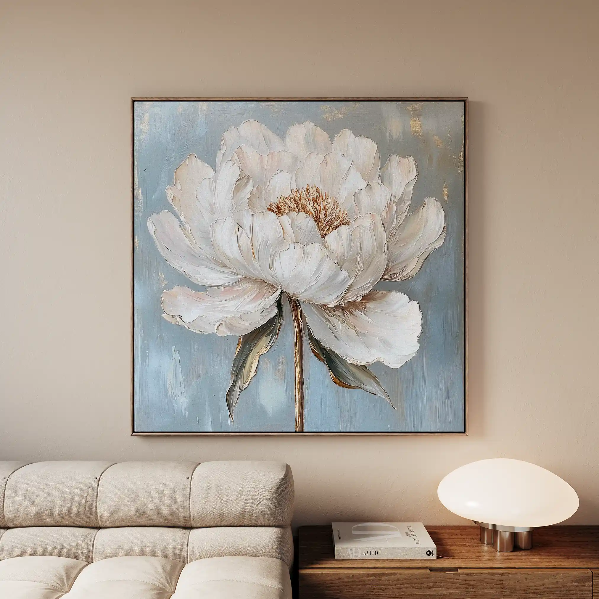 Floral 1372 Canvas Art 16" x 16" / 40 x 40 cm / Black