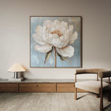 Floral 1372 Canvas Art 16" x 16" / 40 x 40 cm / Black