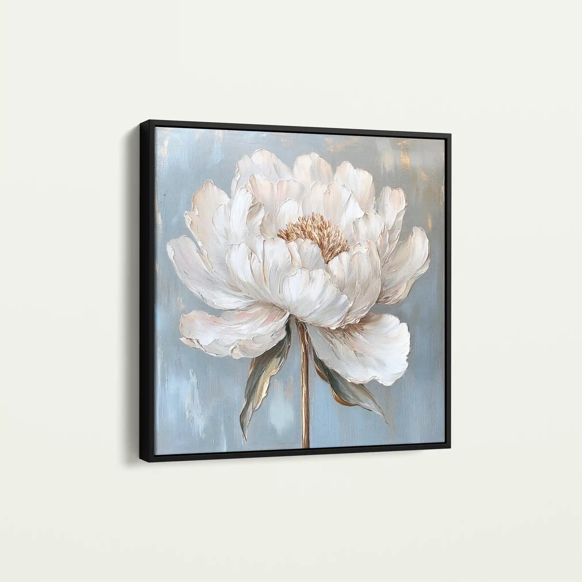 Floral 1372 Canvas Art 16" x 16" / 40 x 40 cm / Black