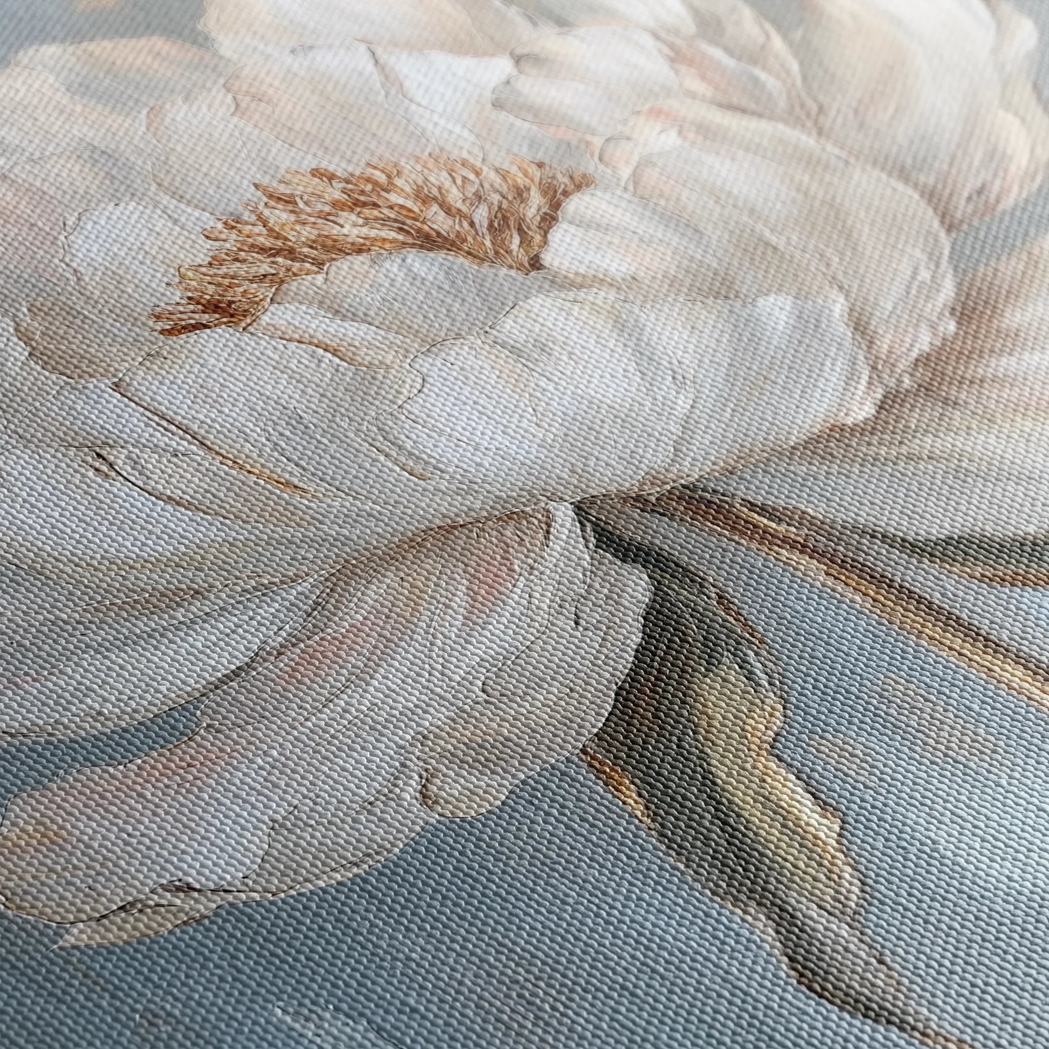Floral 1372 Canvas Art 16" x 16" / 40 x 40 cm / Black