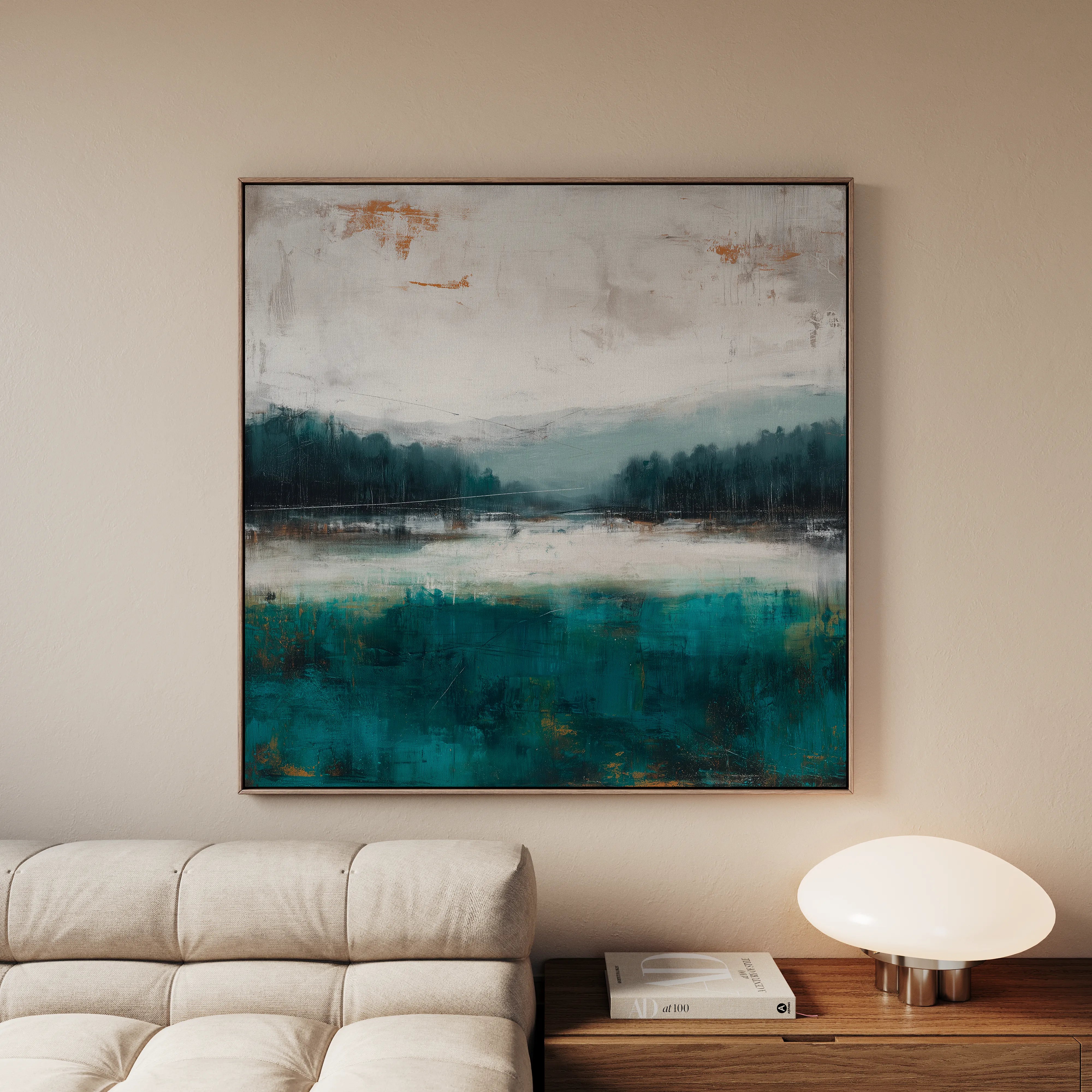 Abstract 1373 Canvas Art 16" x 16" / 40 x 40 cm / Black