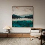 Abstract 1373 Canvas Art 16" x 16" / 40 x 40 cm / Black