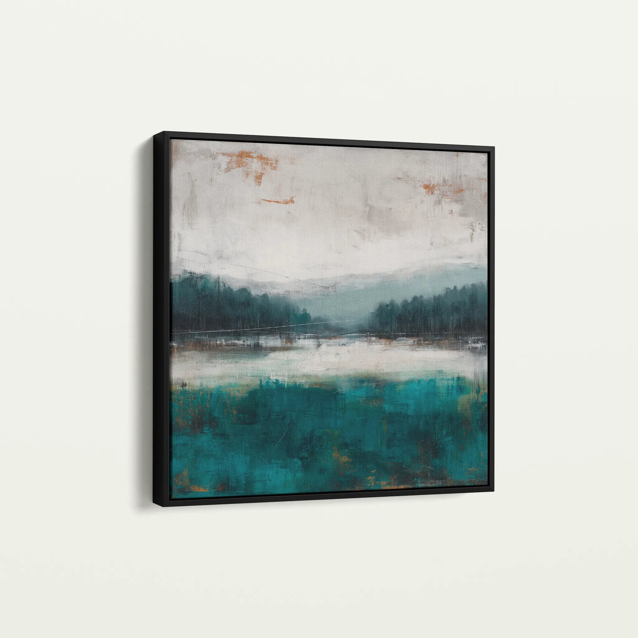 Abstract 1373 Canvas Art 16" x 16" / 40 x 40 cm / Black
