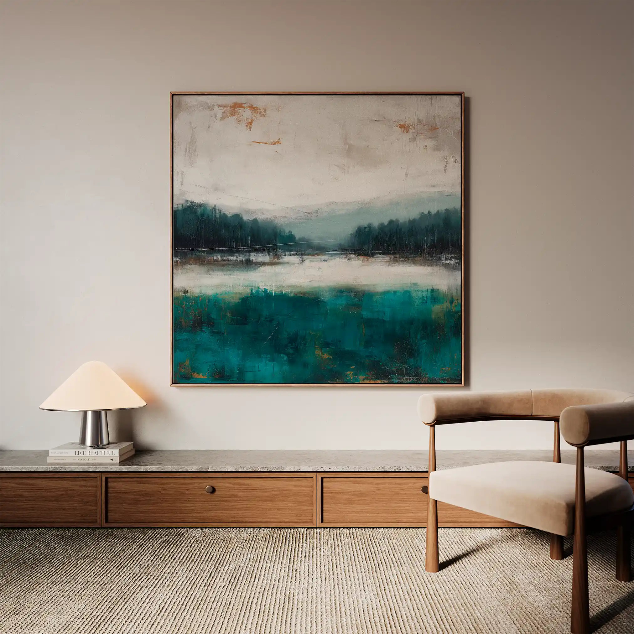 Abstract 1373 Canvas Art 60 x 60 cm / Black