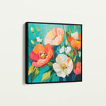 Floral 1373 Canvas Art 16" x 16" / 40 x 40 cm / Black
