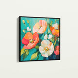 Floral 1373 Canvas Art 16" x 16" / 40 x 40 cm / Black