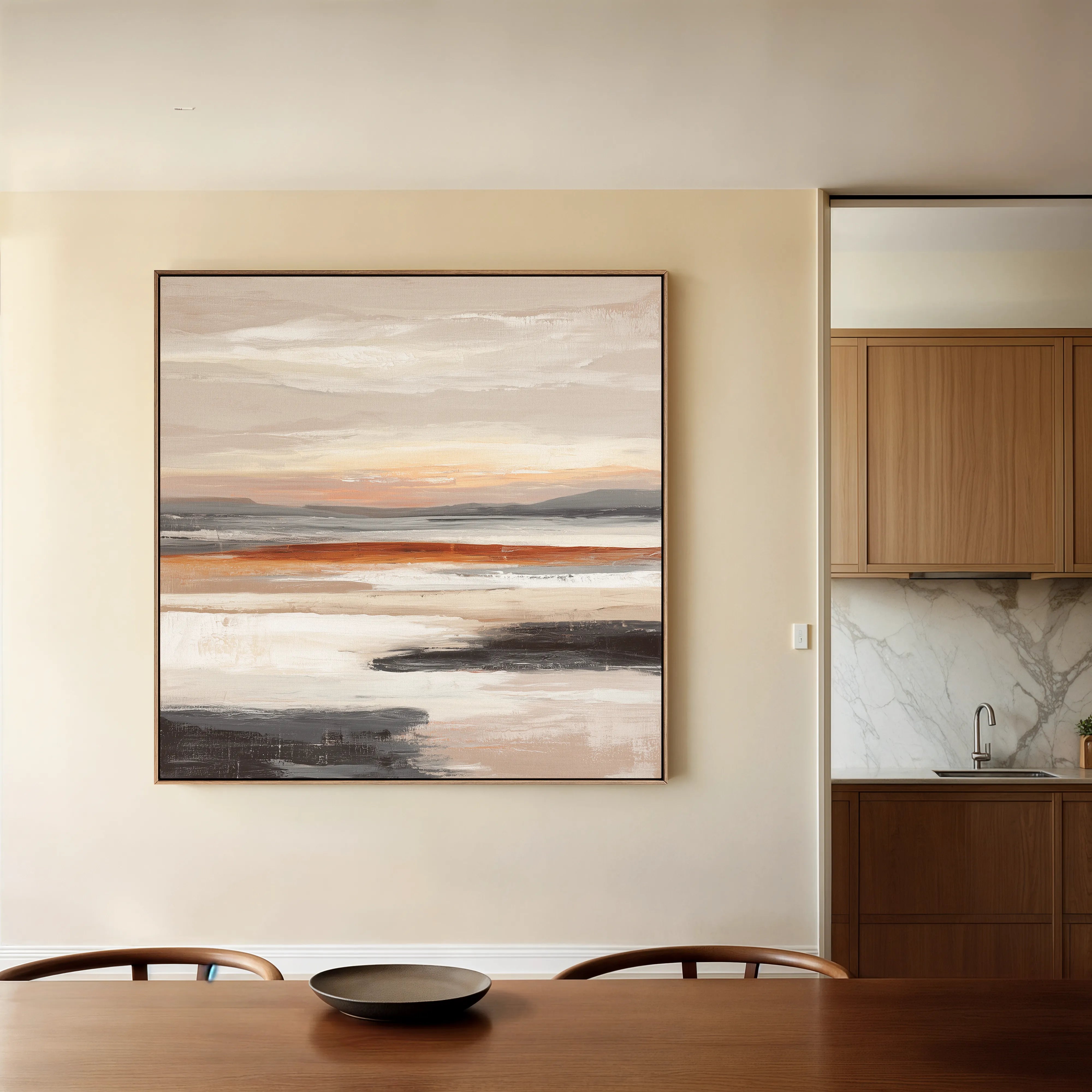 Abstract 1374 Canvas Art 16" x 16" / 40 x 40 cm / Black